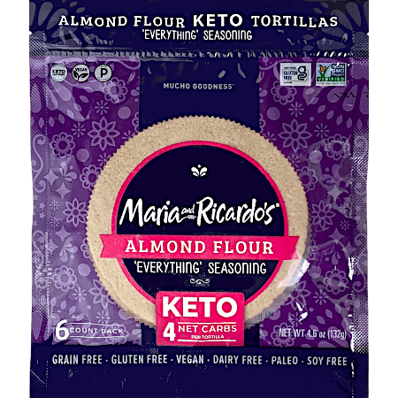 Almond Flour Keto Tortilla - Everything Seasoning